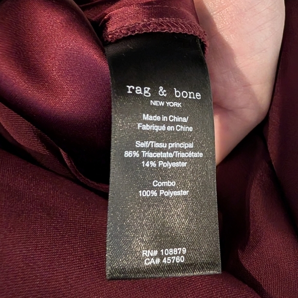 NWOT rag & bone Phillipa Draped blouse medium wine - Picture 7 of 8